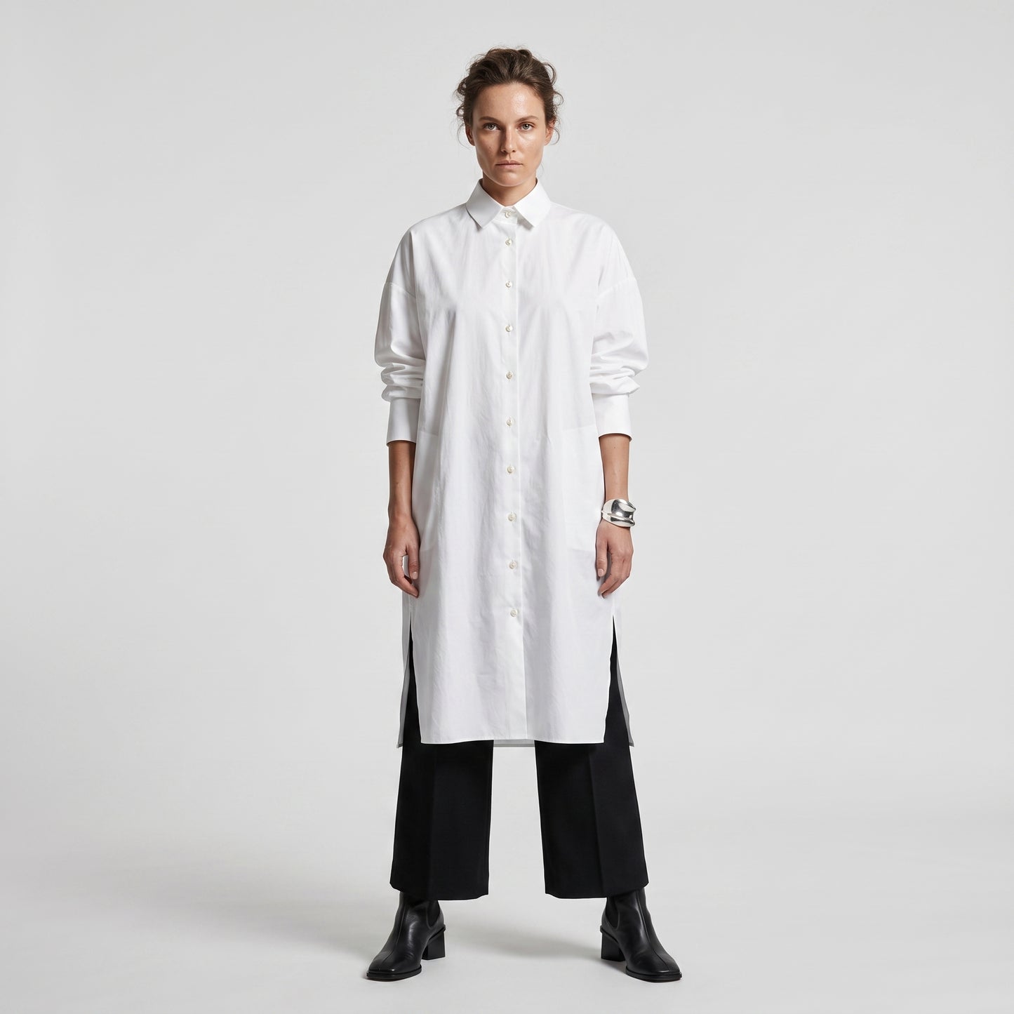 Oversized Crisp Cotton Shirt Dress