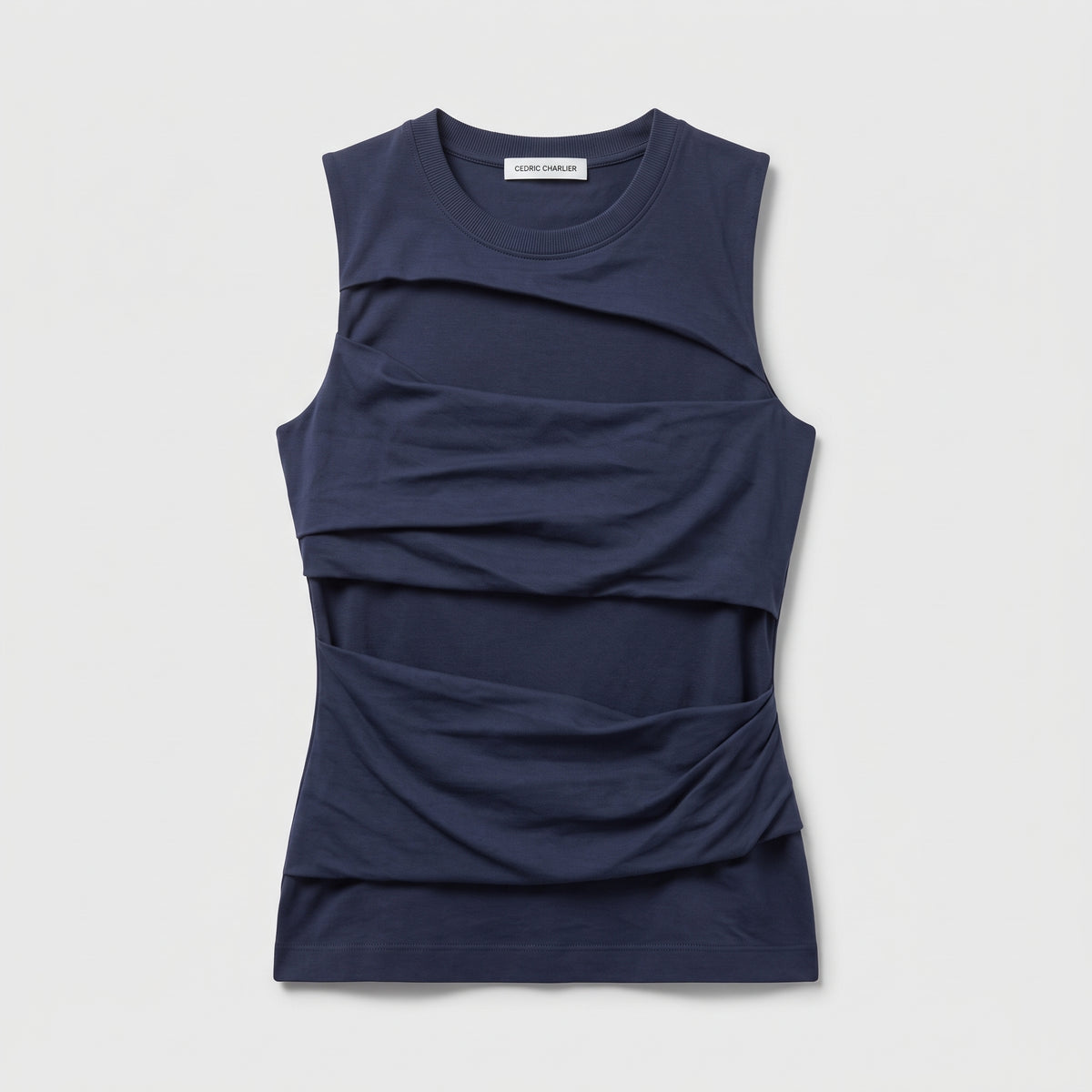 Cut-Out Navy Cotton Tank