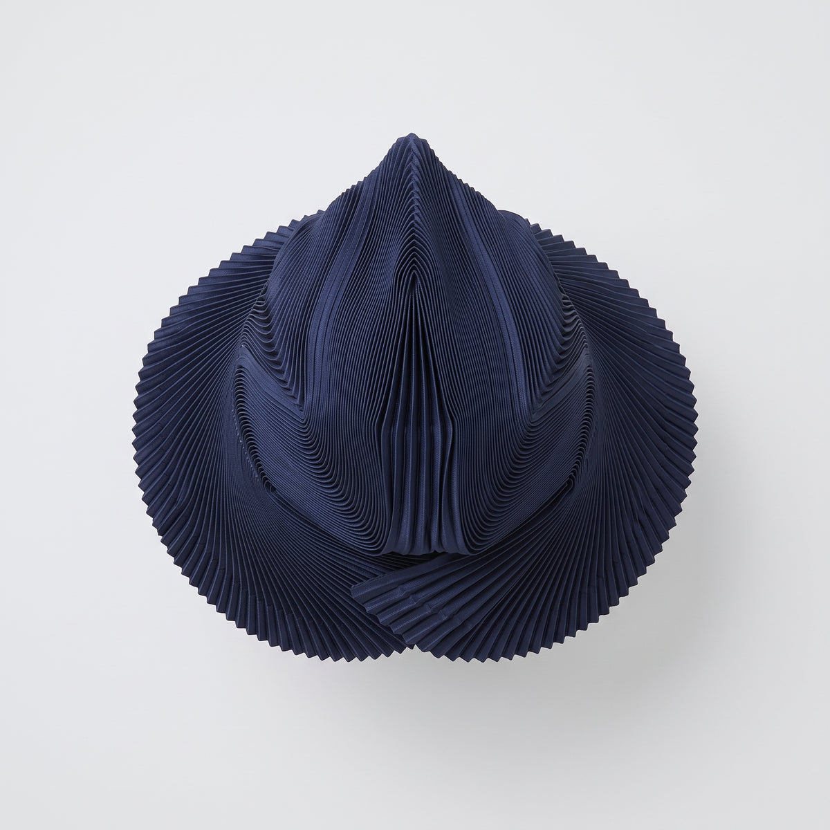 Navy Pleated Sculptural Hat