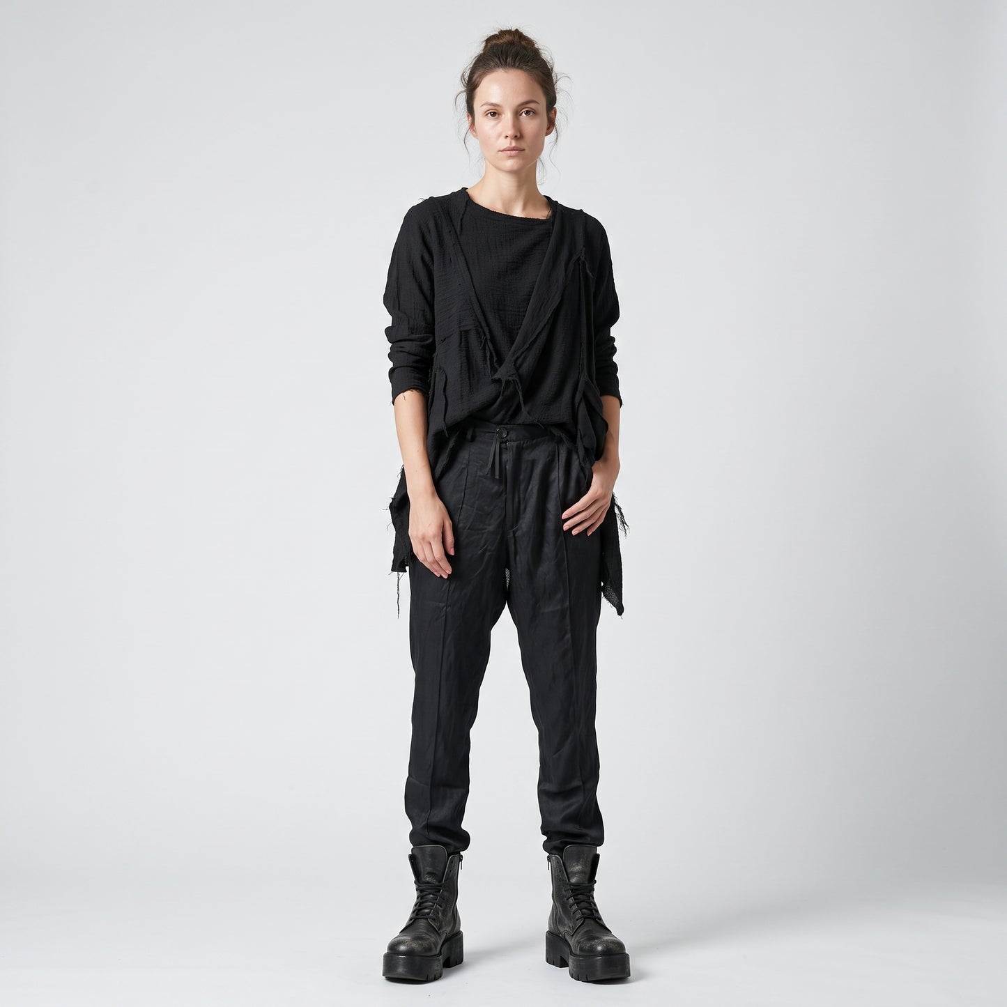 Tailored Black Cropped Trousers