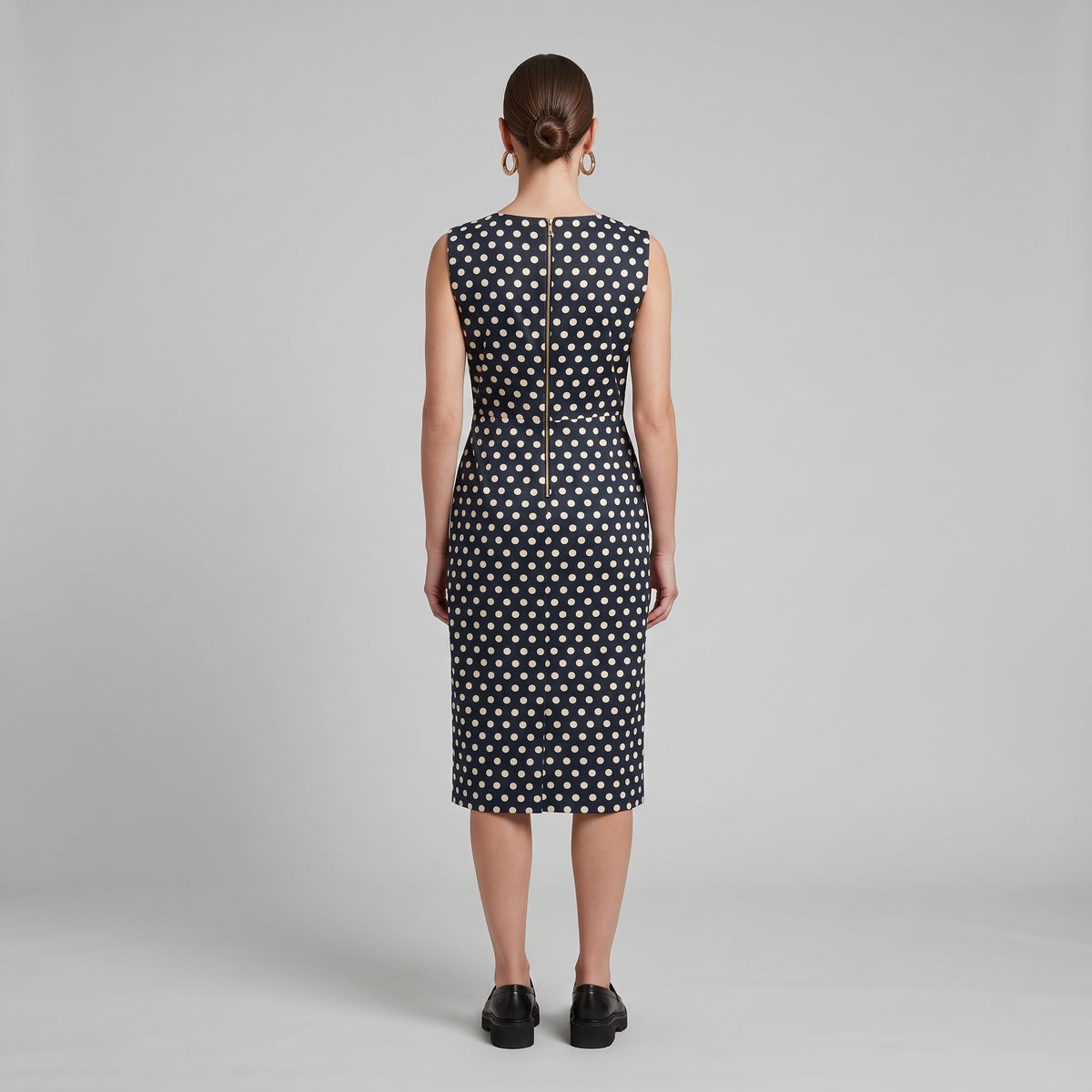 Polka Dot Sleeveless Sheath Dress