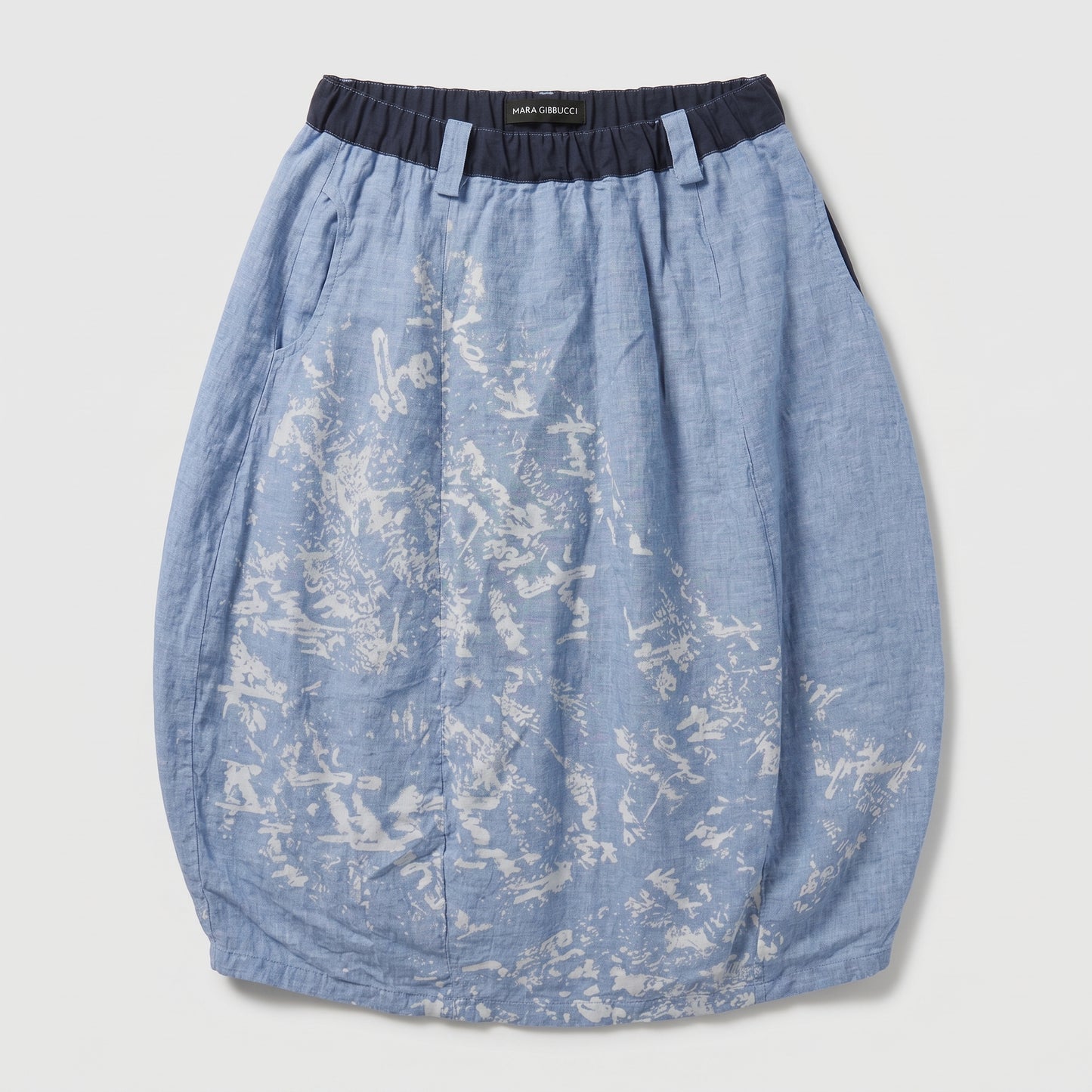 Abstract Print Balloon Midi Skirt