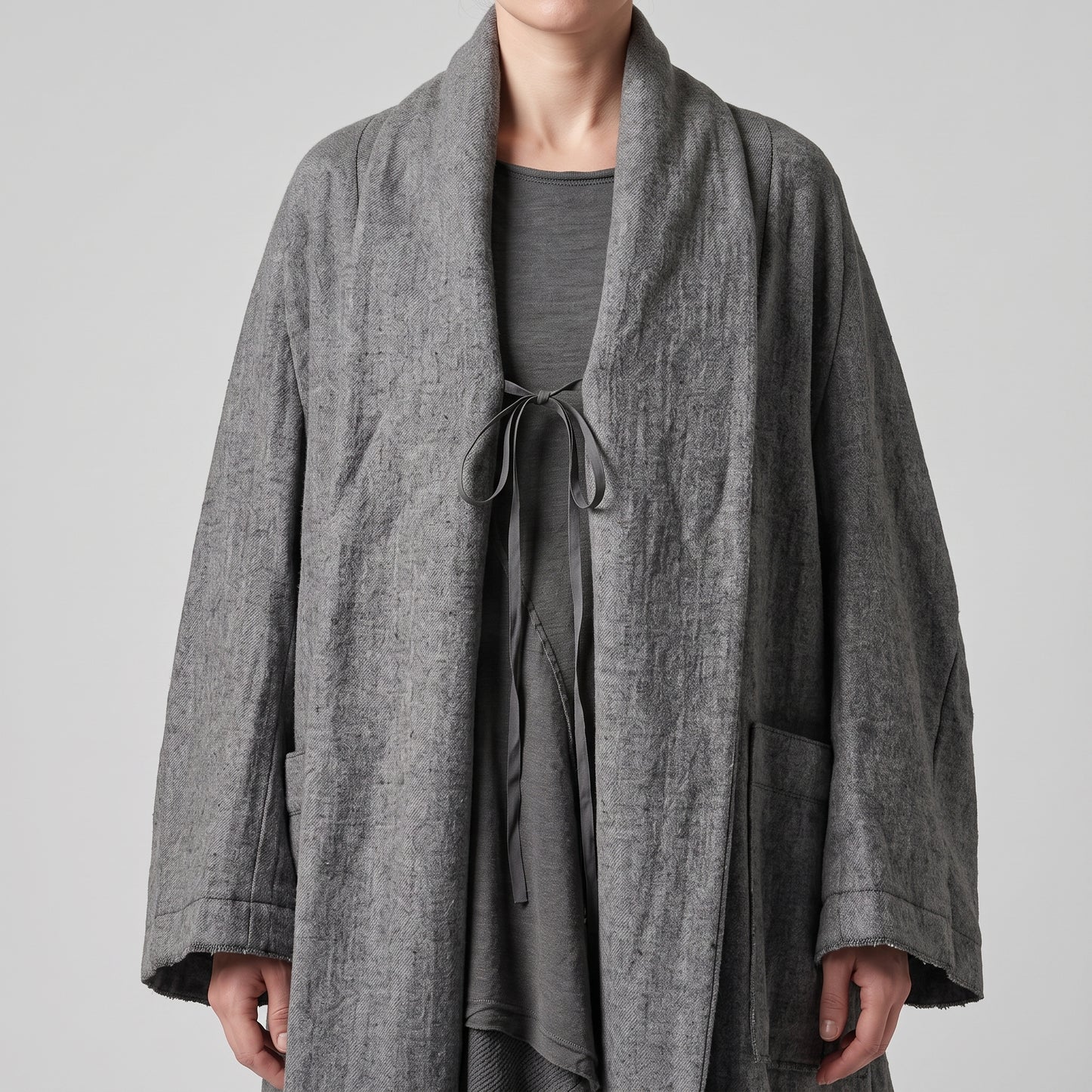 Textured Wool Shawl Collar Jacket
