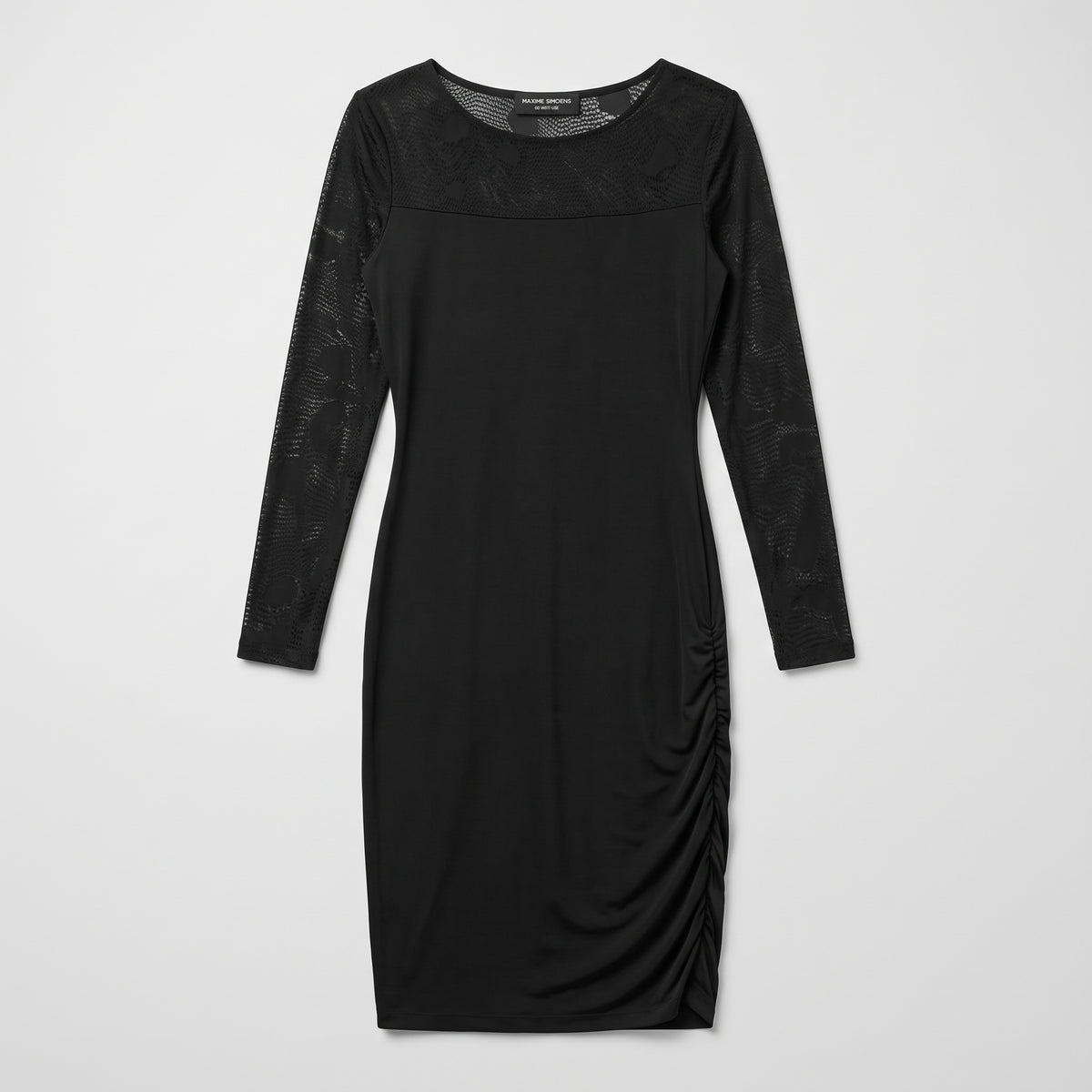 Elegant Lace Detail Black Dress