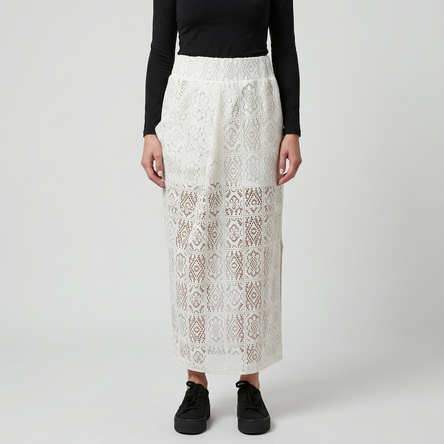 Elegant Crochet Midi Wrap Skirt