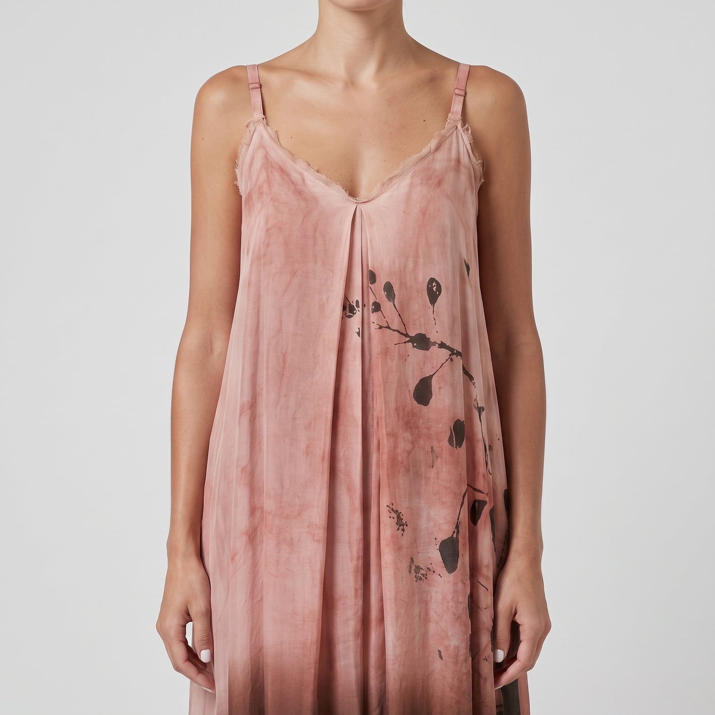 Botanical Print Ombré Slip Dress