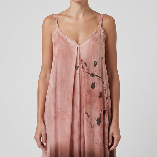 Botanical Print Ombré Slip Dress