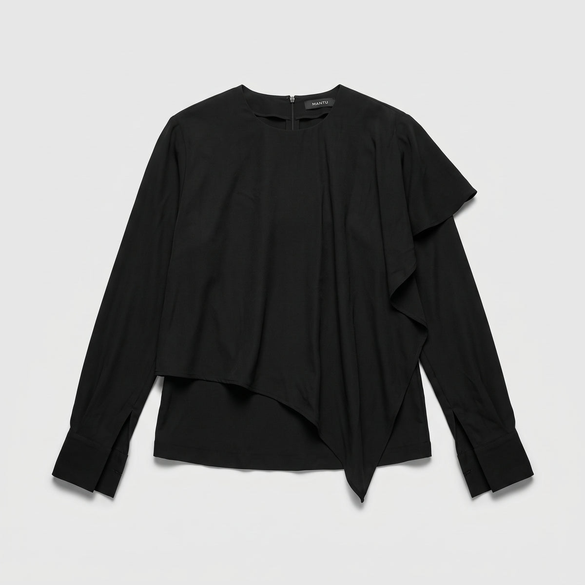 Asymmetric Ruffled Long Sleeve Blouse