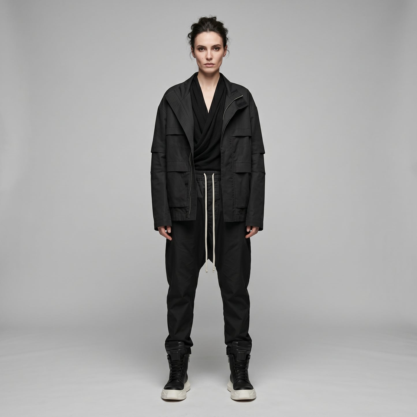 Drop Crotch Drawstring Trousers