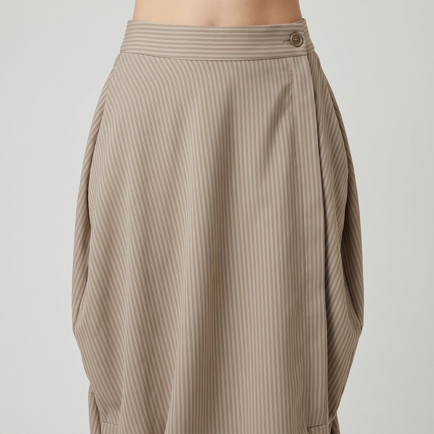 Striped Draped Cocoon Skirt