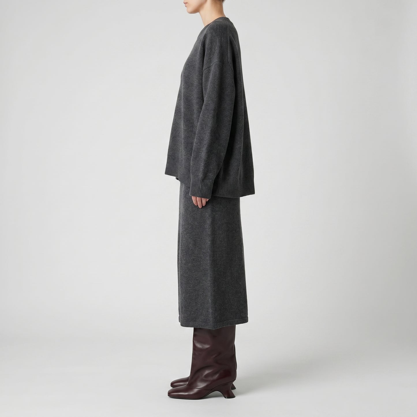 Sculptural Heel Leather Boots