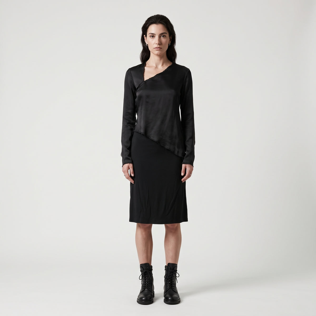 Minimalist Black Midi Skirt