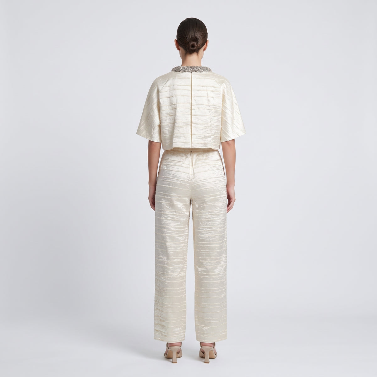 Embellished Collared Cropped Jacket