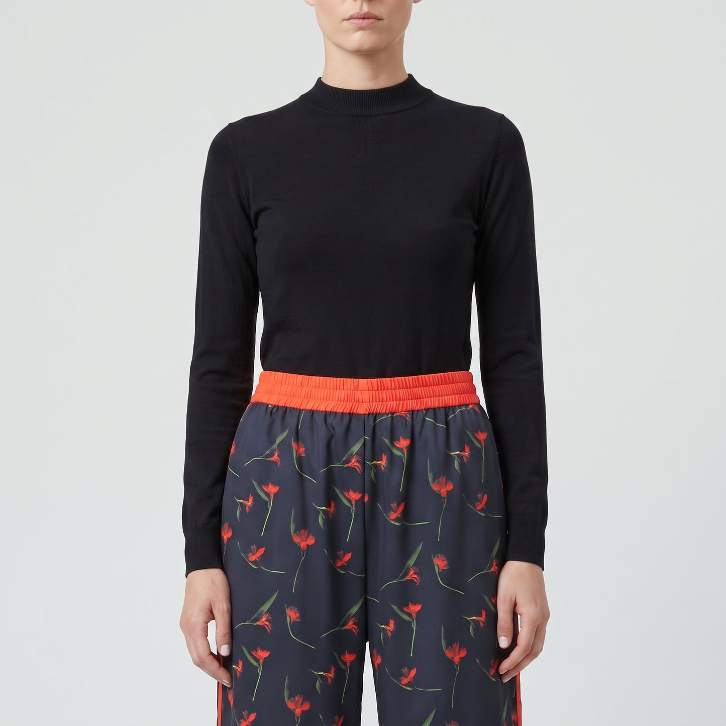 Floral Print Wide Leg Trousers