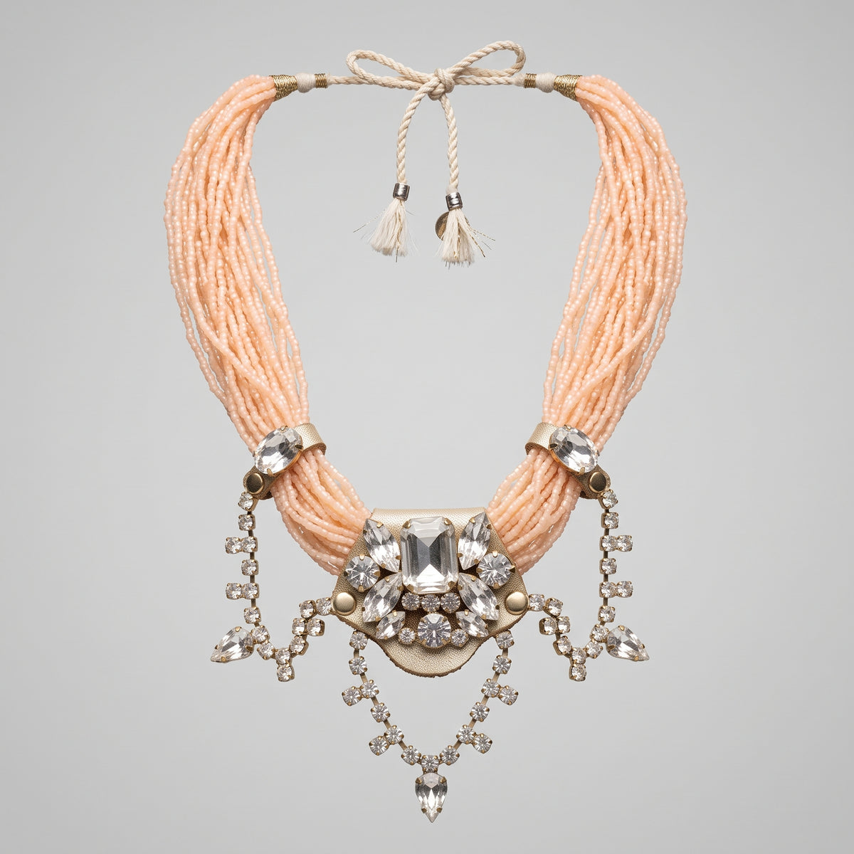 Beaded Crystal Statement Necklace