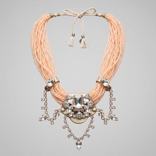 Beaded Crystal Statement Necklace