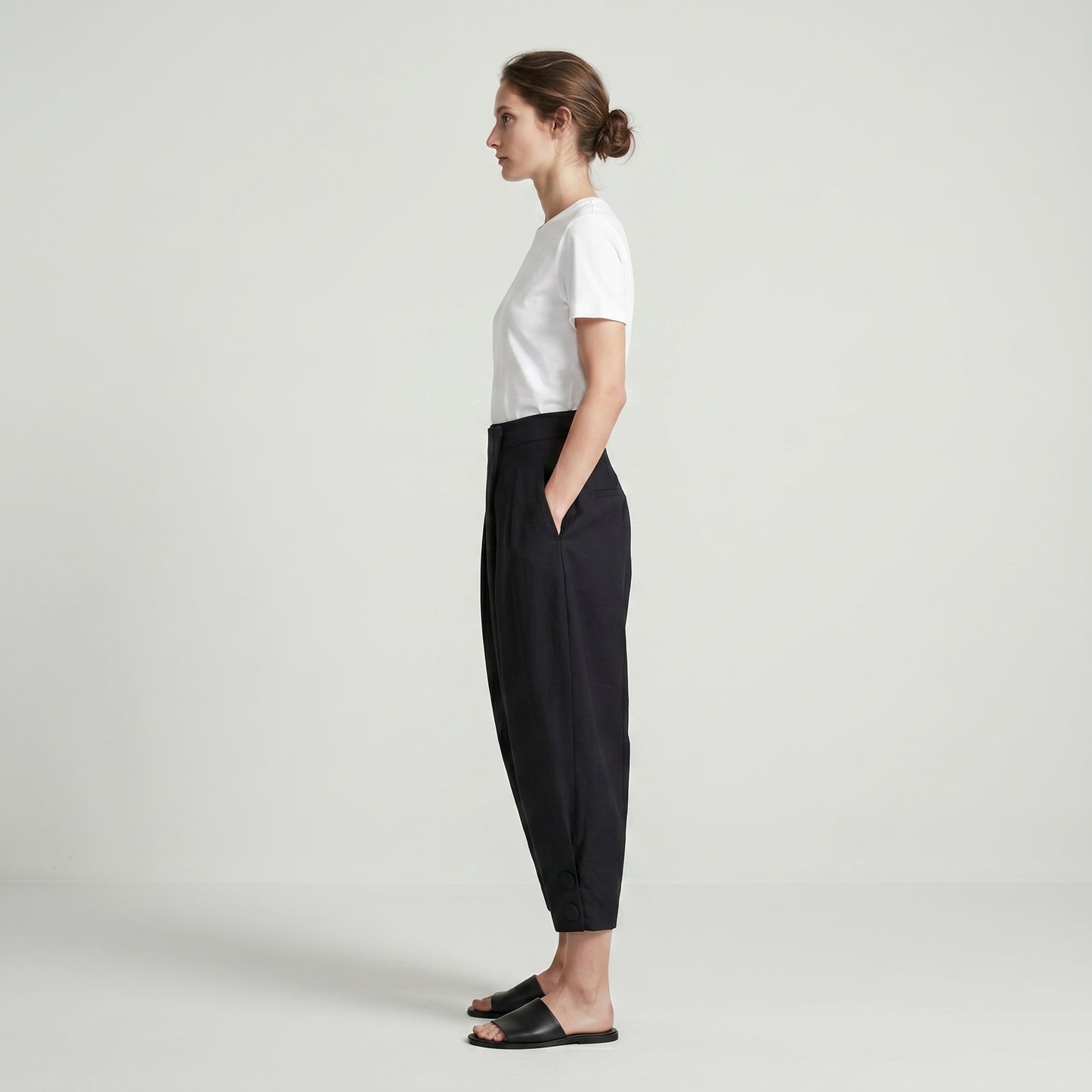 Tailored High-Waisted Cropped Trousers