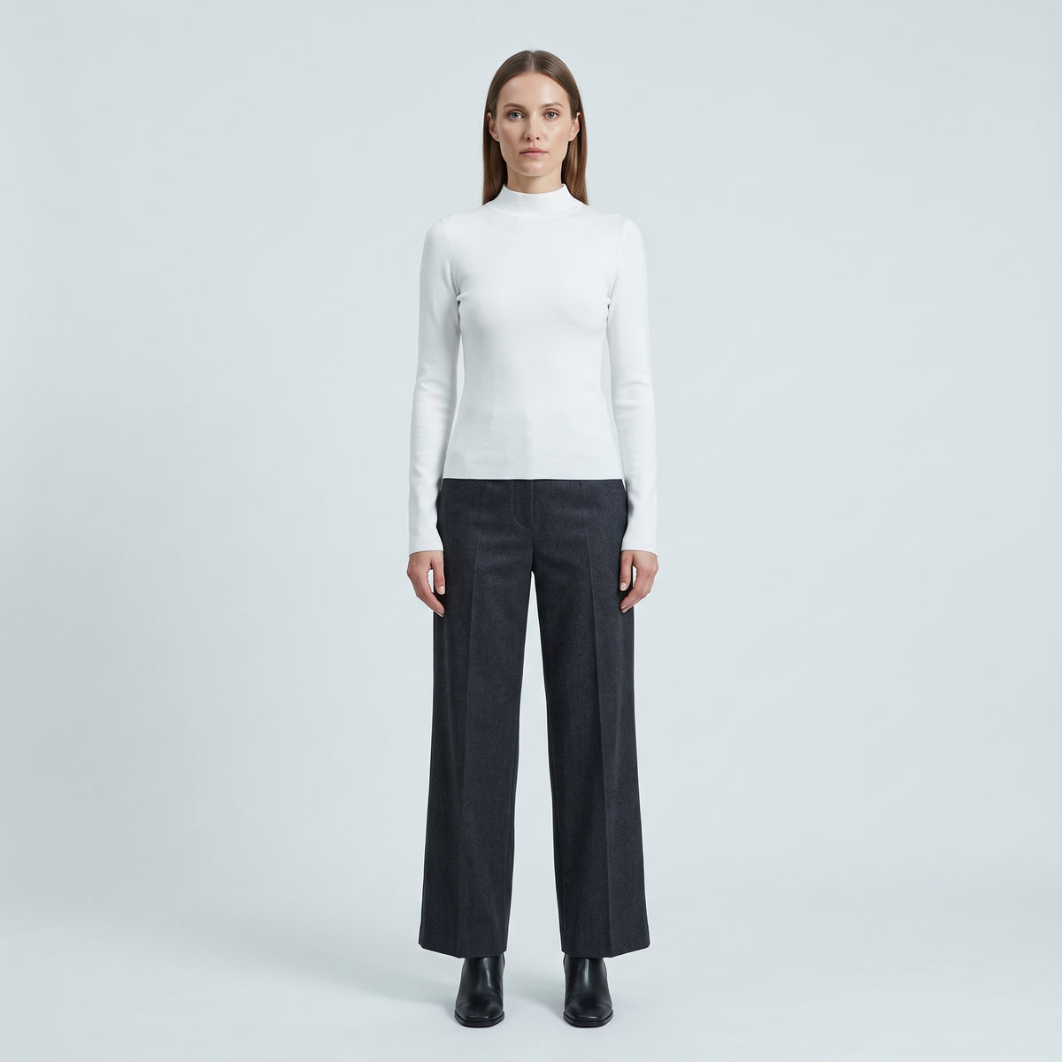 Minimalist Mock Neck Knit Top