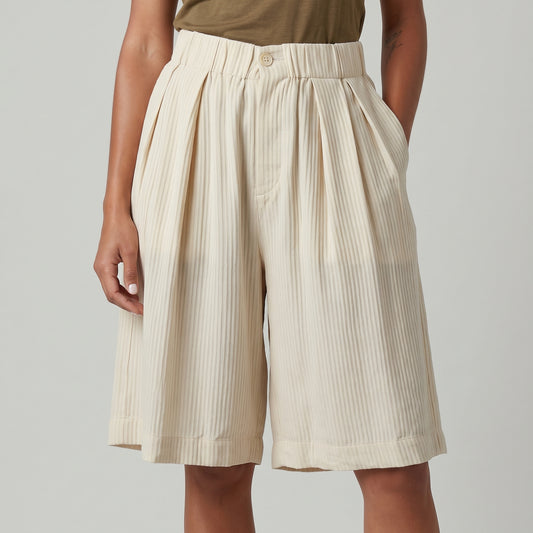 Pleated Wide Leg Shorts