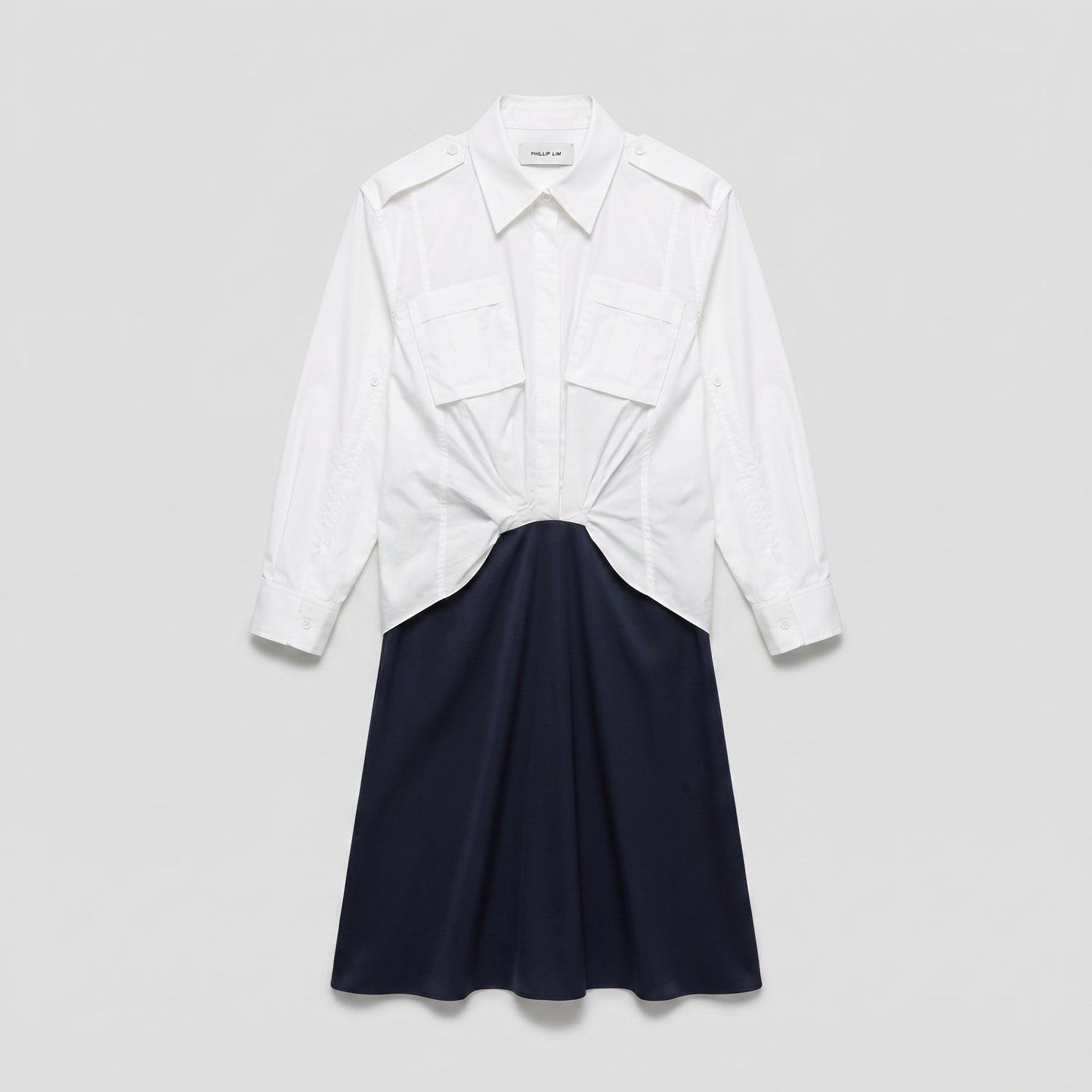 Colorblocked Two-Tone Shirtdress
