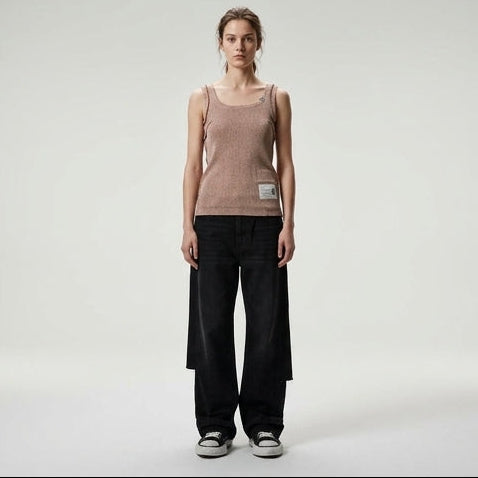 Ribbed Knit Sleeveless Top