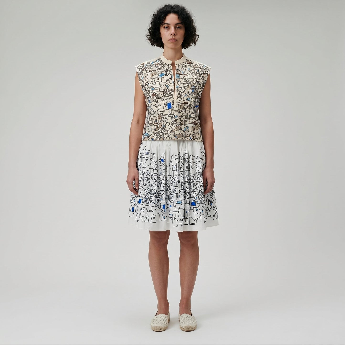 Embroidered Architectural Structured Vest