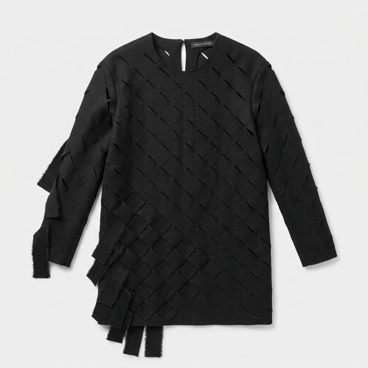 Abstract Cutout Long Sleeve Top