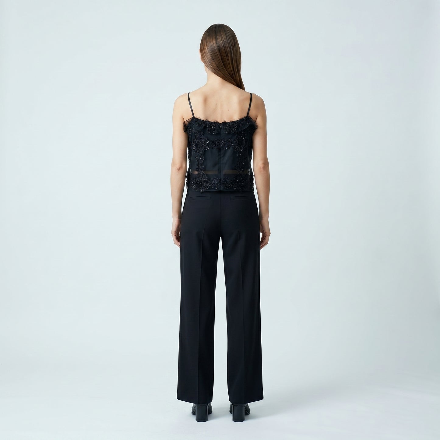 Embellished Mesh Corset Top