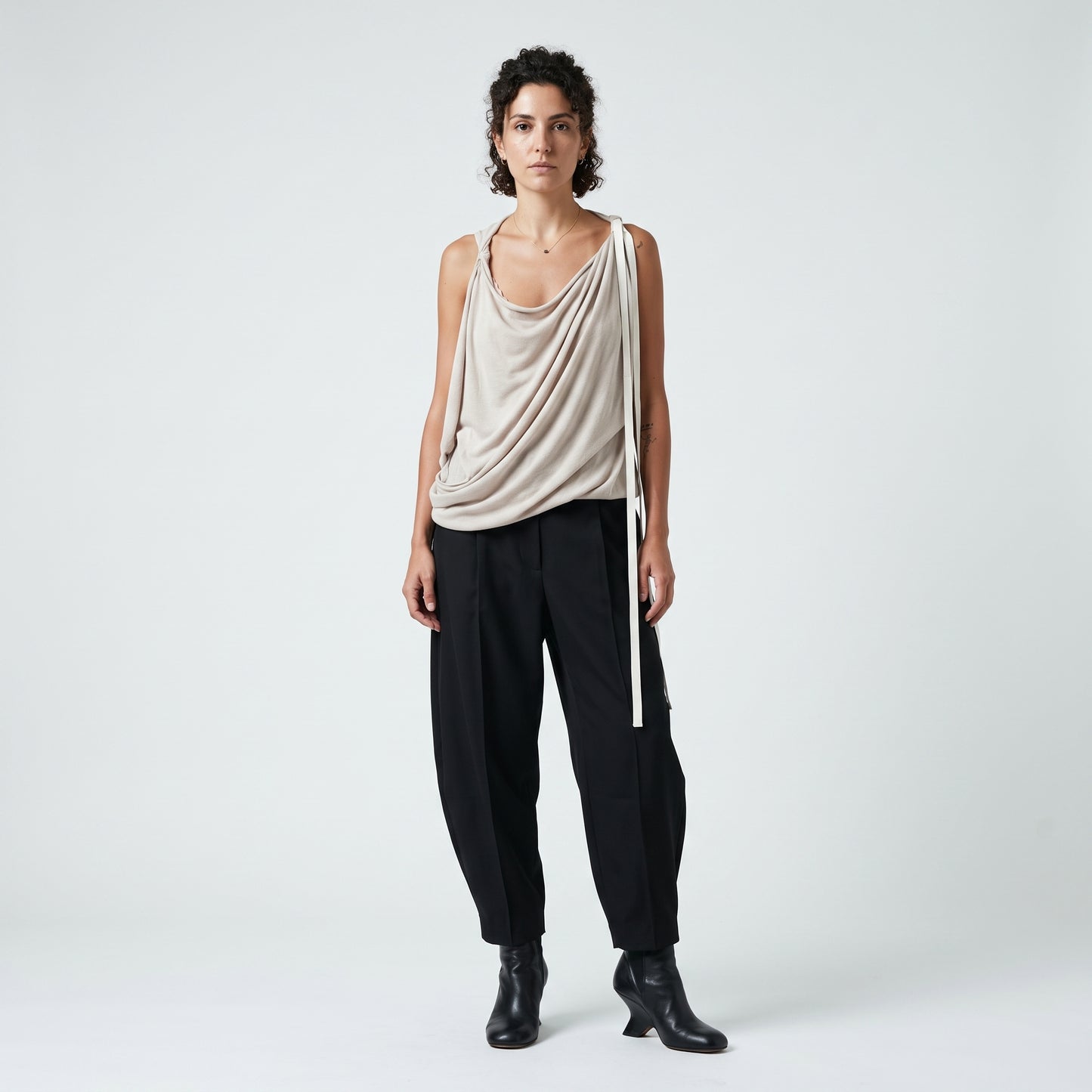 Asymmetrical Draped Knit Top