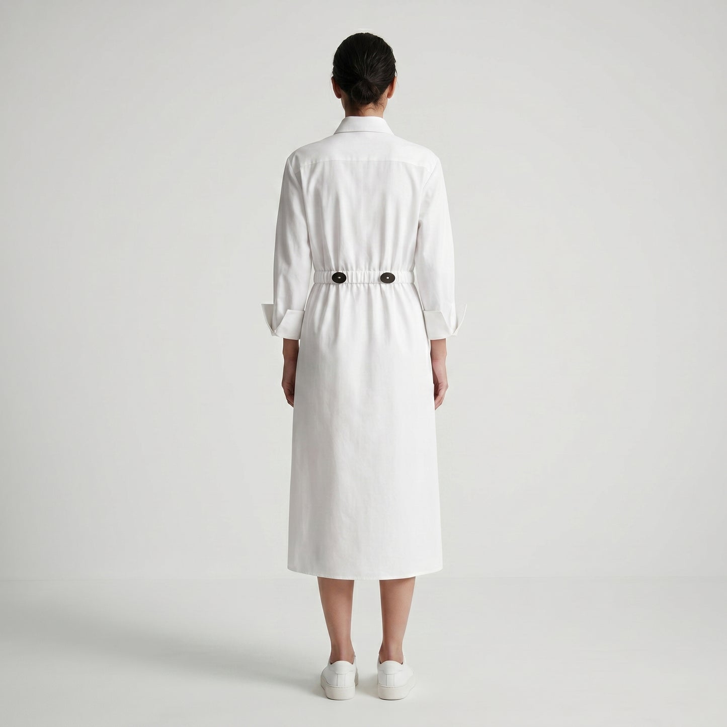 Graphic Detailed Midi Shirt Dress