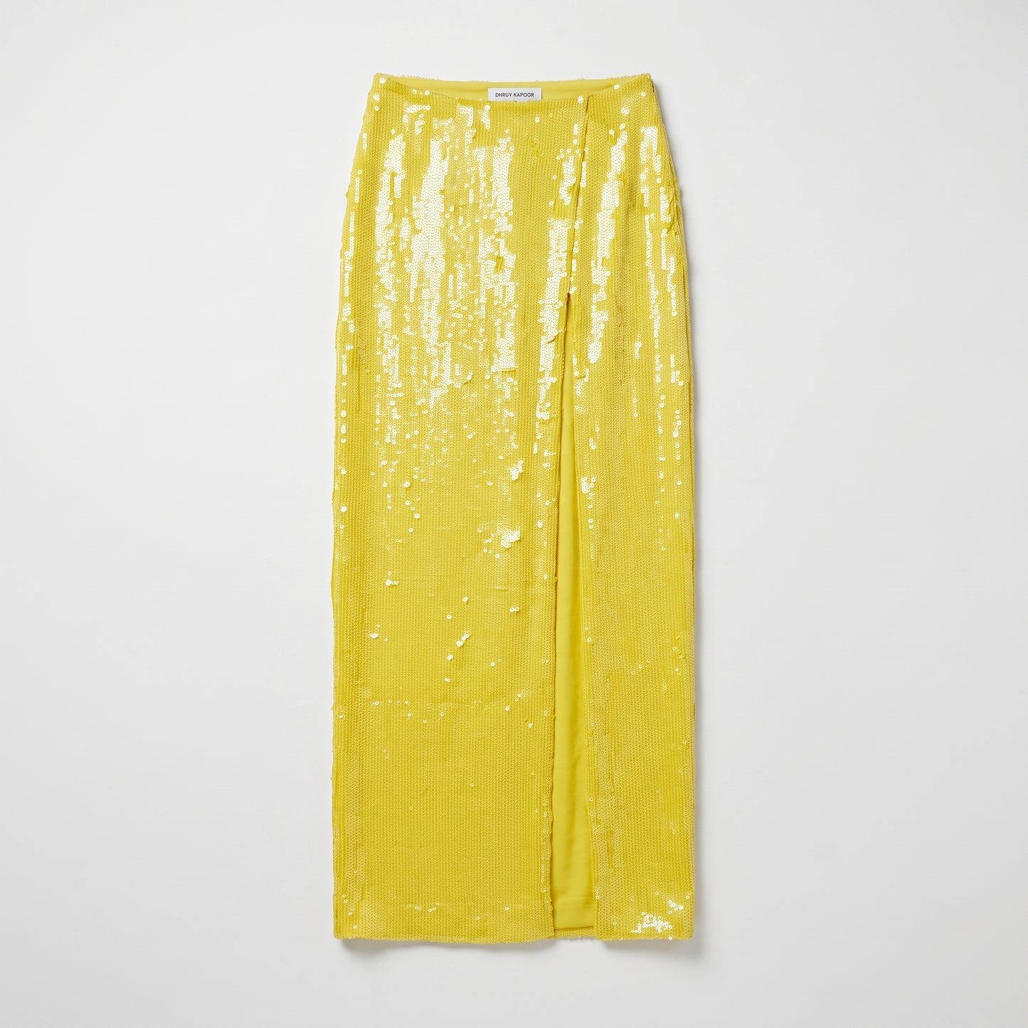 Radiant Yellow Sequin Midi Skirt