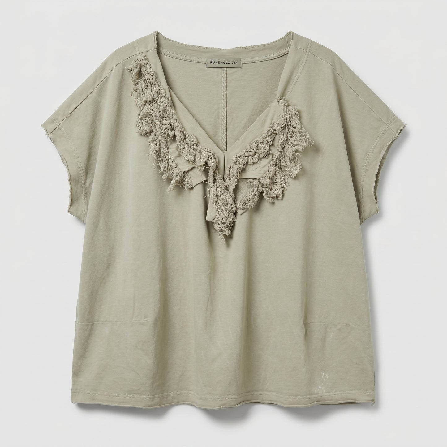 Lace Trimmed V-Neck Top