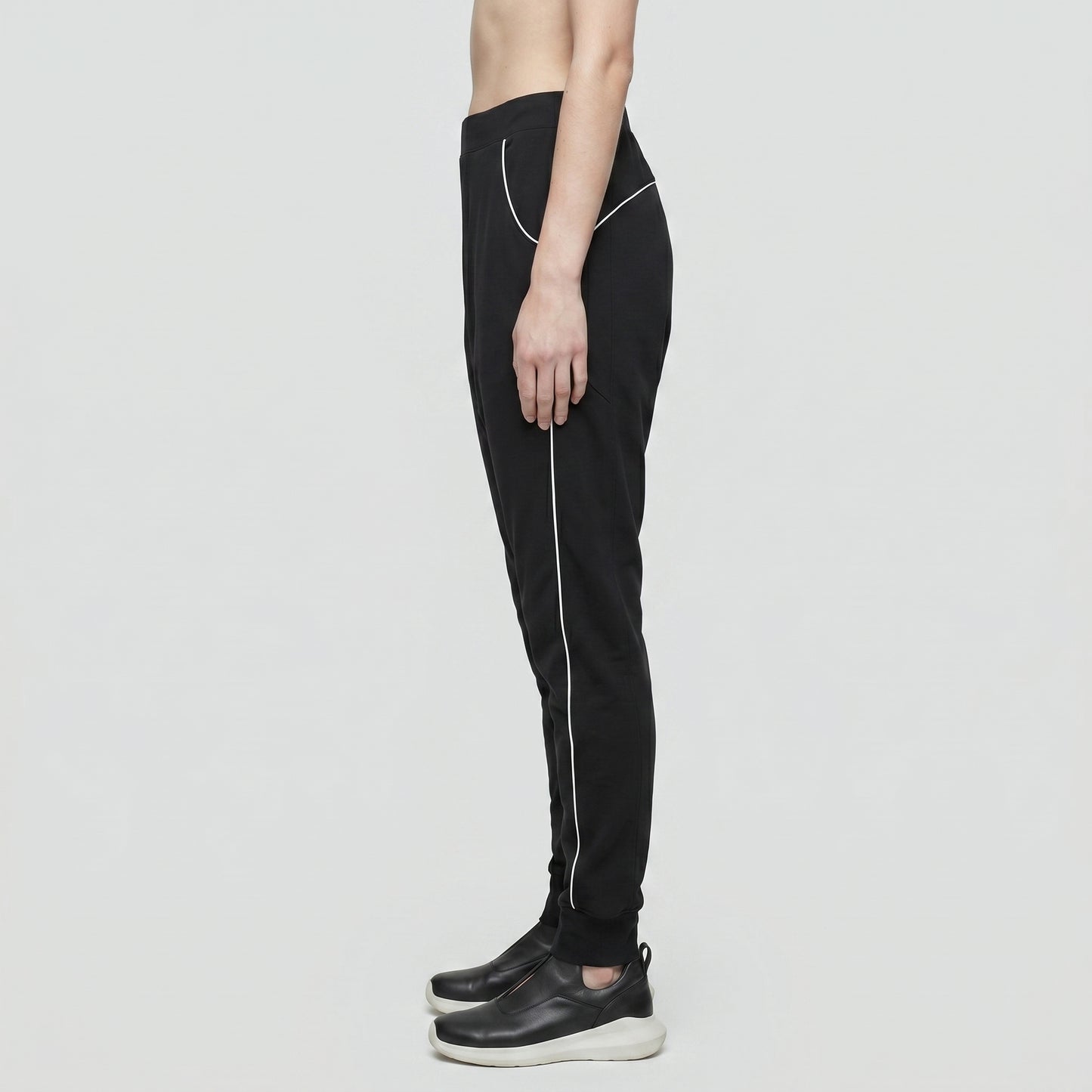 Contrast Trim Black Joggers