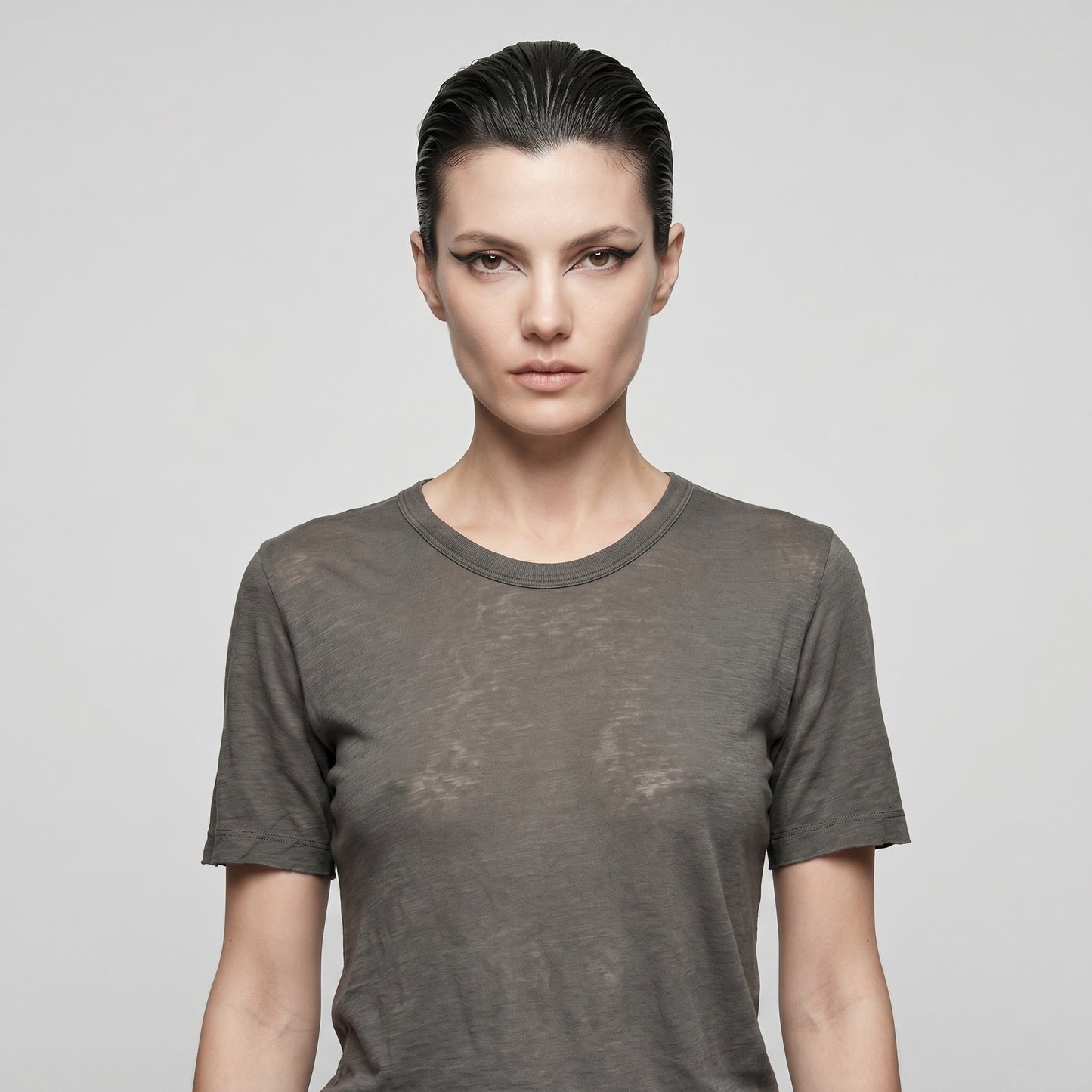 Minimalist Semi-Sheer Crewneck Tee