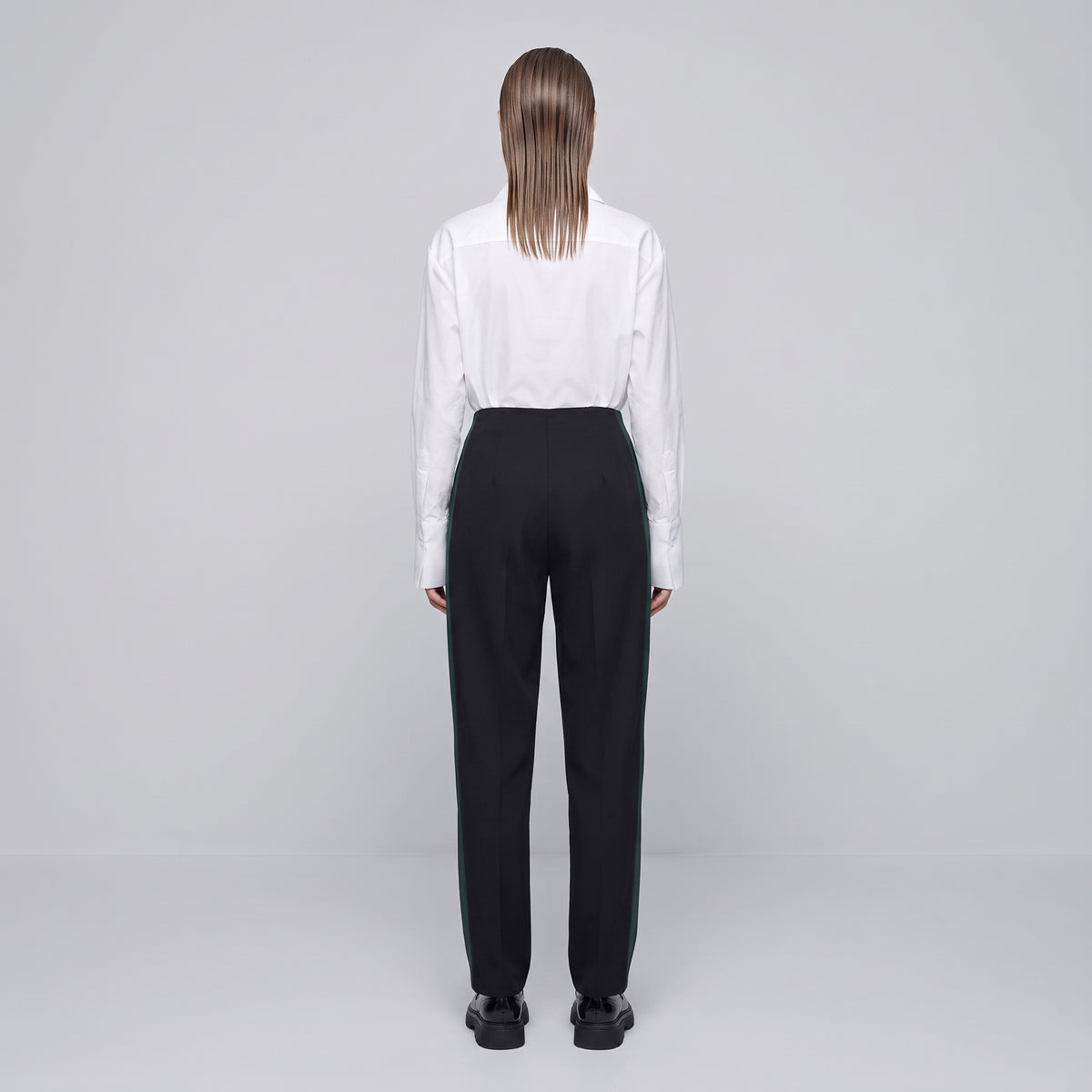 Tailored High-Waist Tuxedo Trousers