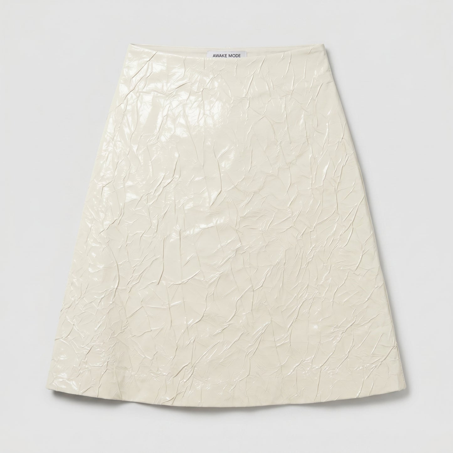 Crinkled Patent A Line Skirt