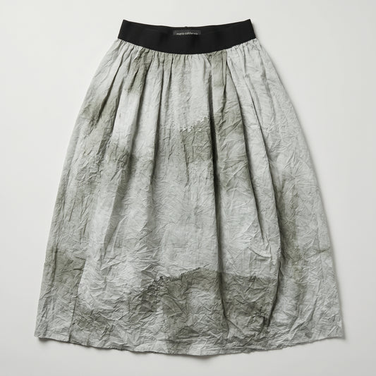 Crinkled Elastic Waist Midi Skirt
