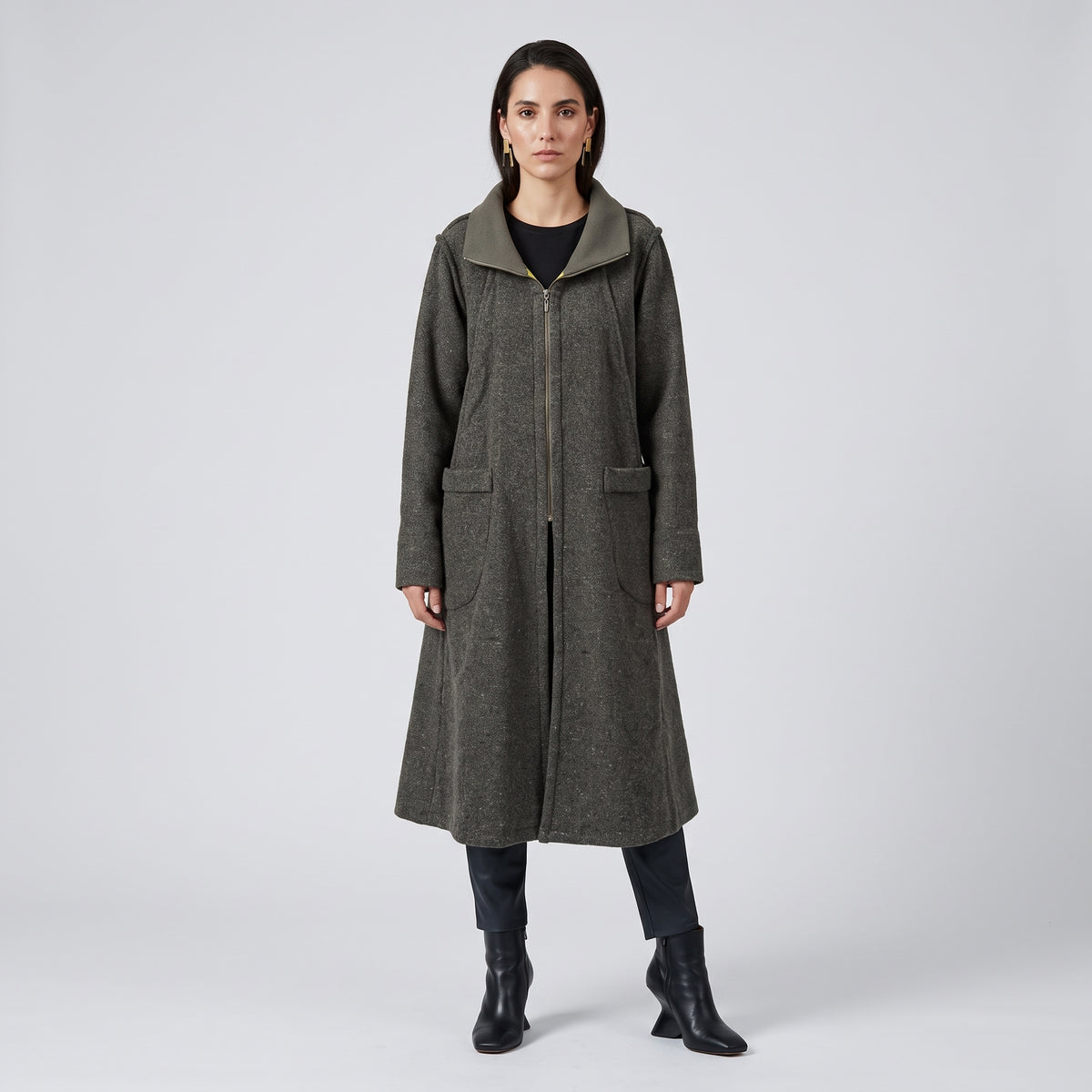 Structured Wool Blend Coat