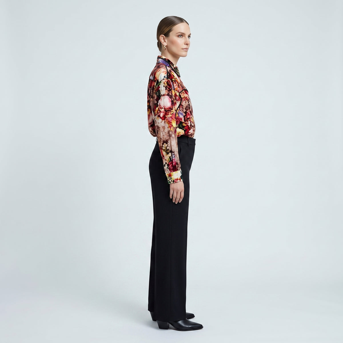 Floral Velvet Button Down Shirt