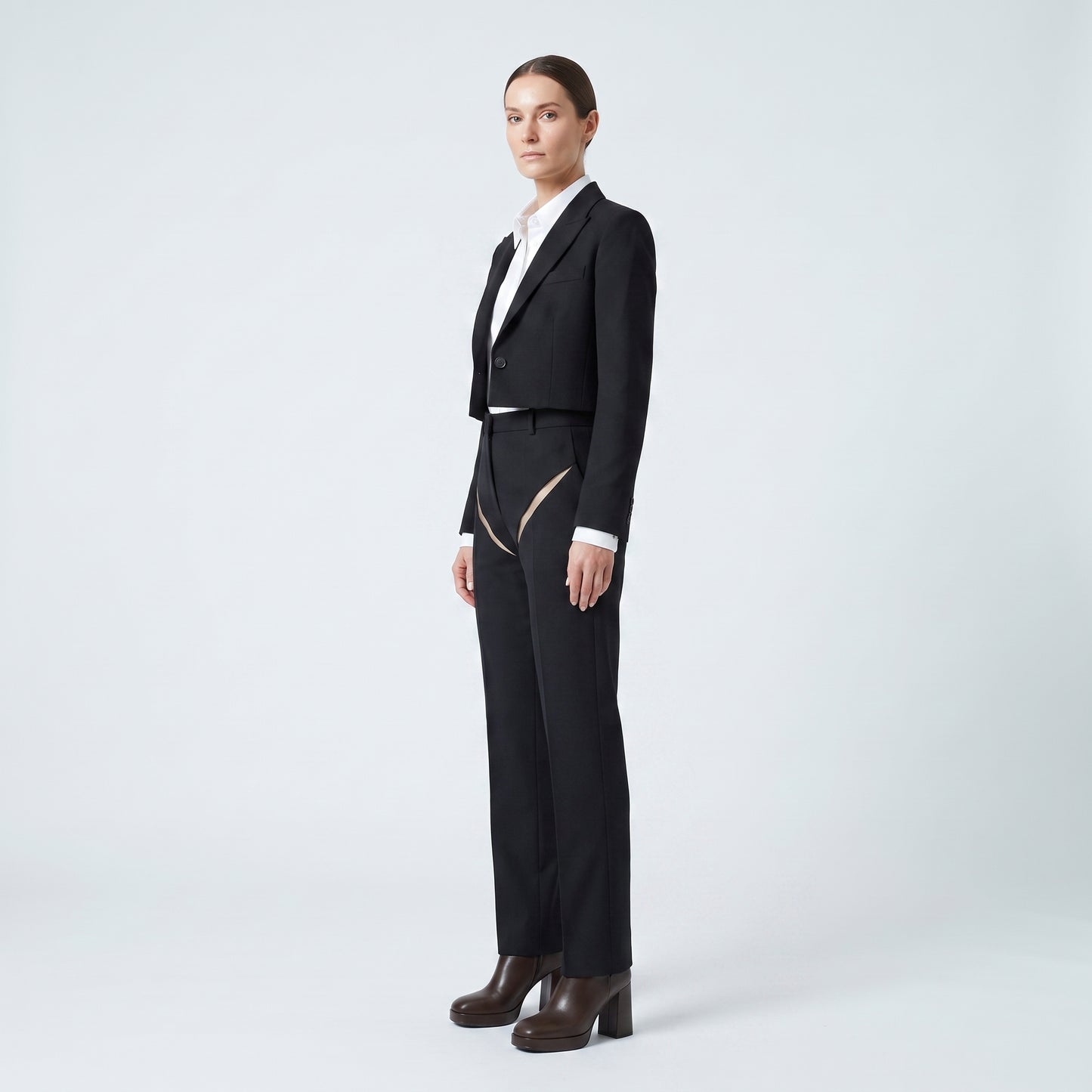 Cutout Detail Tailored Trousers