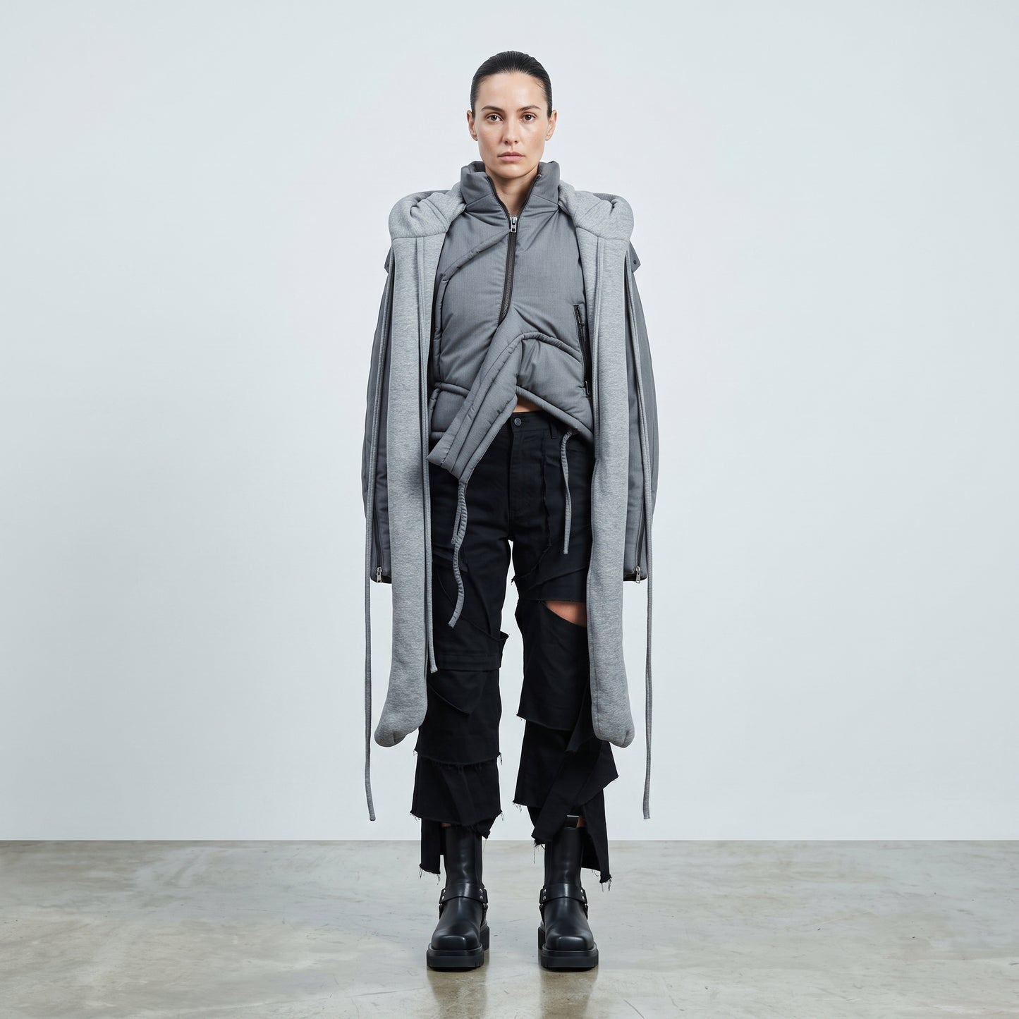 Deconstructed Padded Grey Jacket
