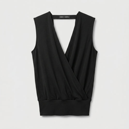 Sleeveless V-Neck Wrap Vest