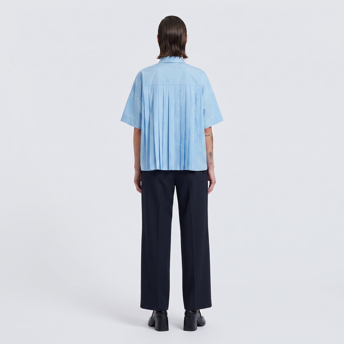 Pleated Short Sleeve Shirt