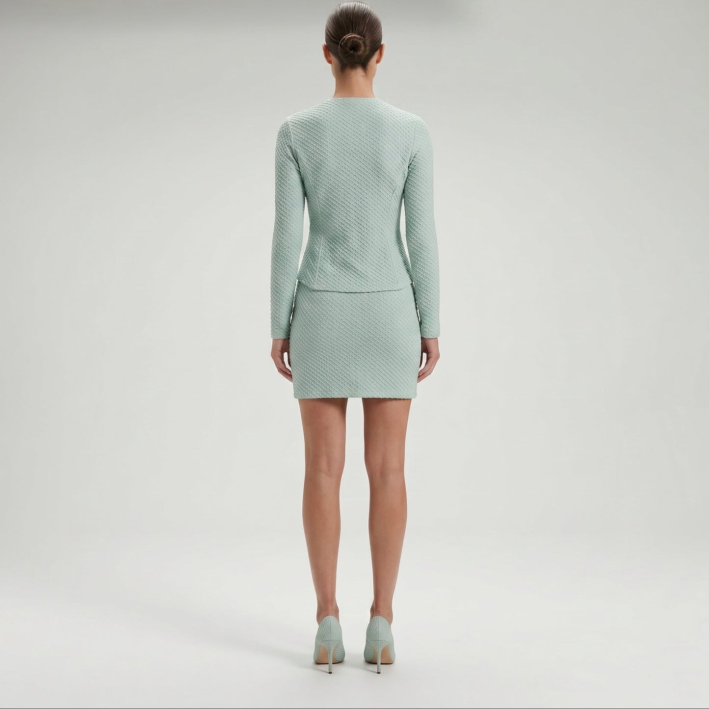 Textured Mint Long-Sleeve Top