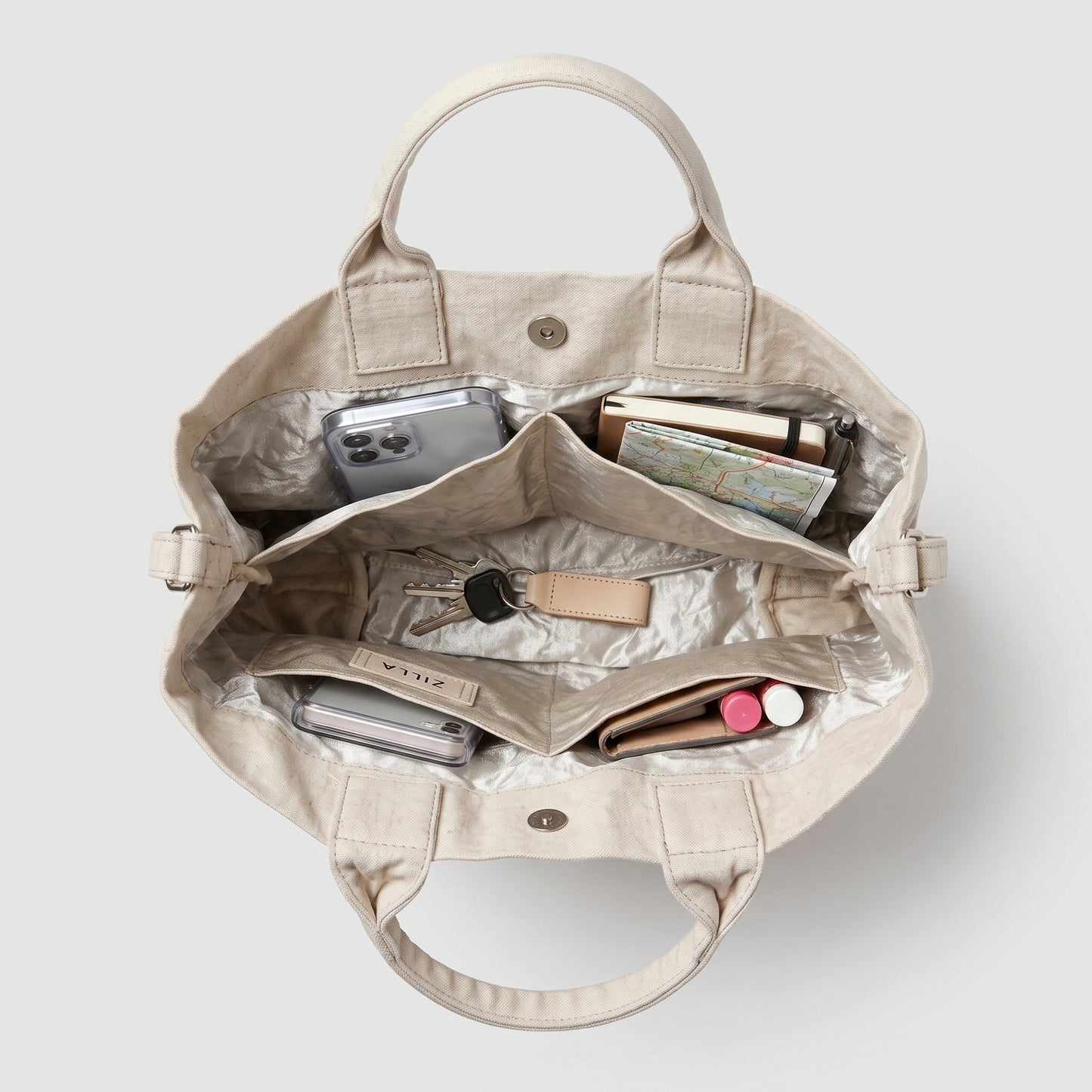 Crinkled Linen Tote Bag