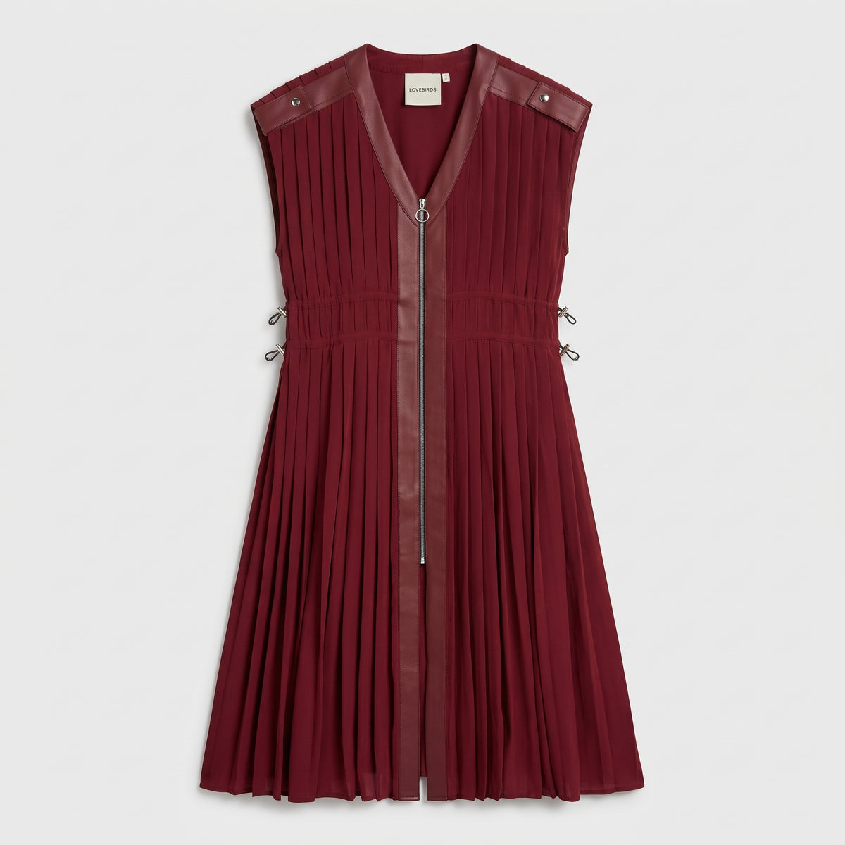 Pleated Zip Up Structured Vest
