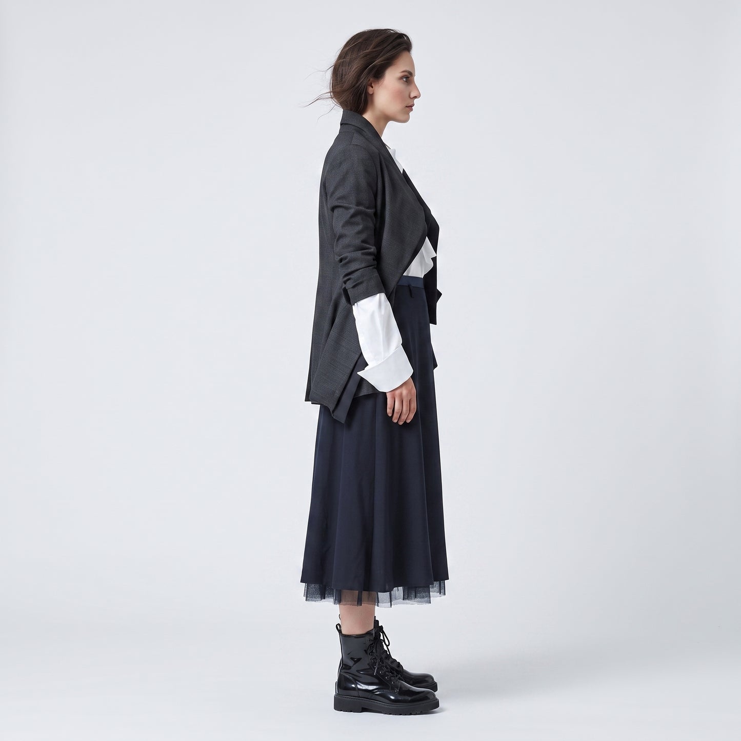 Minimalist A-Line Midi Skirt