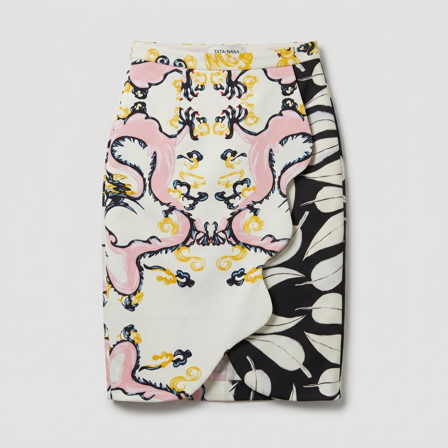 Graphic Print Asymmetric Pencil Skirt