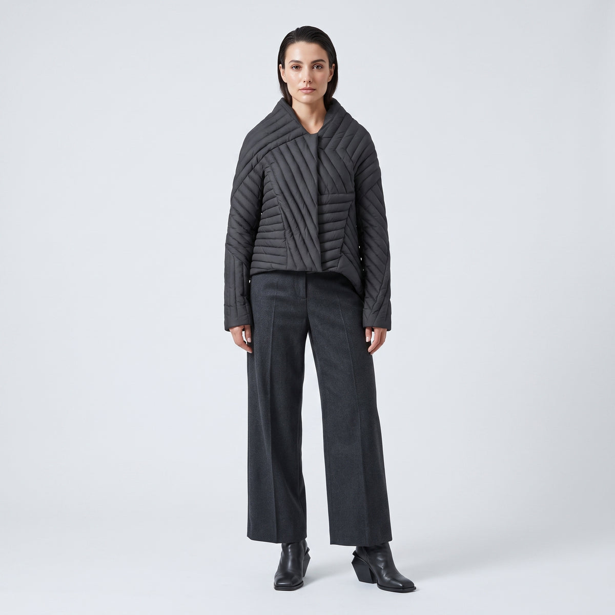 Asymmetric Quilted Technical Jacket