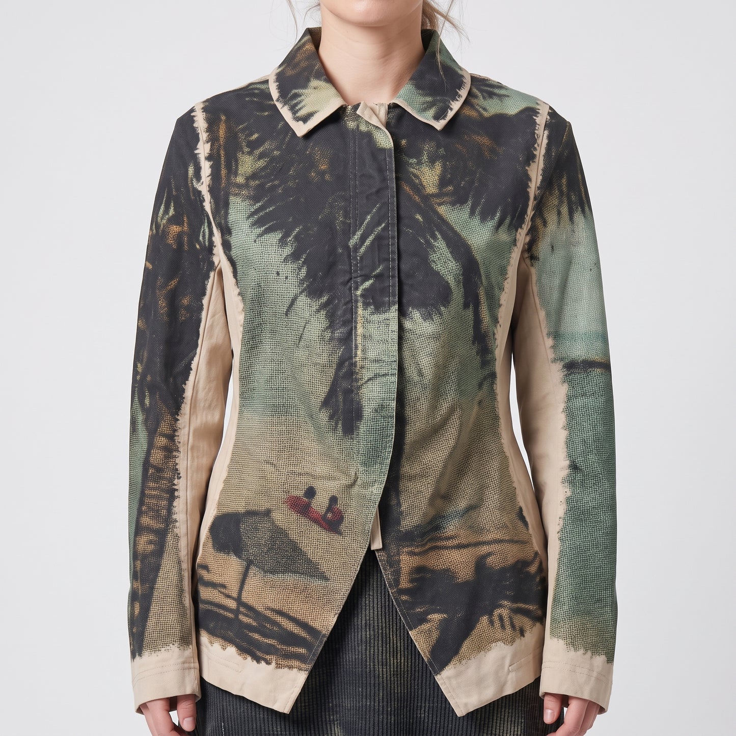 Abstract Print Structured Jacket